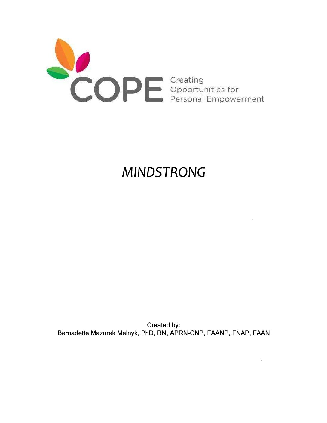 MINDSTRONG<sup>©</sup> Online Education and Skills-Building Self-Delivered Program for College Students and Young Adults (18-25 years)